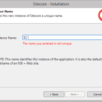 Stecore Installer Error - The name you entered is not unique.
